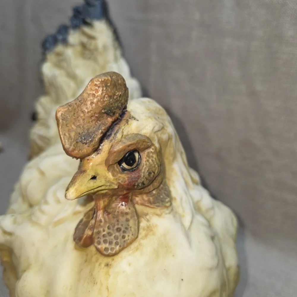 Plastic Angry Rooster Chicken Statue Kitchen Farmhouse Garden VTG Decor 11